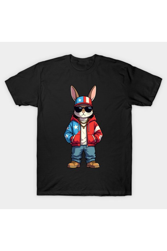 Cool Bunny Puerto Rican Flag Hoodie Vibes Boricua Pride Unisex T-Shirt