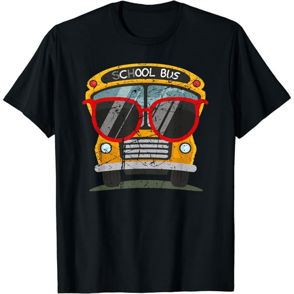 Cool Bus with Sunglasses, School Bus Party T-Shirt mens t shirt,black,women,funny,misfits,men,journey