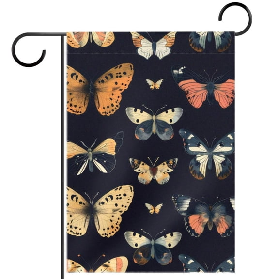 Cool Butterflies Aesthetic Pattern Decorative Garden Flag for All Seasons, 12 x 18 Inch Small Vertical Double Sided Outside Decoration for Yard Farmhouse