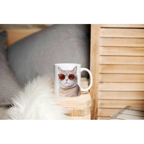 Cool C1Aeramic Mug, Sungla1sses Meme, Gift for C1At Lover
