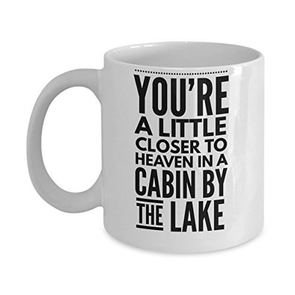 Cool Cabin 11 oz Coffee Mug - Lodge Style White Ceramic Gift