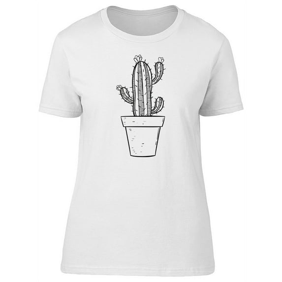 Cool Cactus, Vintage Sketch T-Shirt Women -Image by Shutterstock, Female XX-Large
