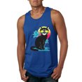 thumbnail image 1 of Cool California Beach Kitten Silhouette Sun Cat | Mens Cat Lover Graphic Tank Top, Royal, Large, 1 of 4