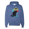 thumbnail image 1 of Cool California Beach Kitten Silhouette Sun Cat | Mens Cat Lover Hooded Sweatshirt Graphic Hoodie, Vintage Heather Blue, Medium, 1 of 4