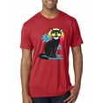 thumbnail image 1 of Cool California Beach Kitten Silhouette Sun Cat | Mens Cat Lover Premium Tri Blend T-Shirt, Vintage Red, Small, 1 of 4