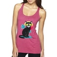thumbnail image 1 of Cool California Beach Kitten Silhouette Sun Cat | Womens Cat Lover Premium Tri-Blend Racerback Tank Top, Vintage Pink, Small, 1 of 4