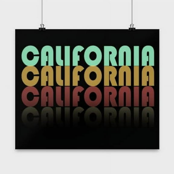 Cool California State Poster, 13x13in Black Wall Art - Perfect Gift for Golden State Lovers