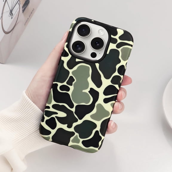 Cool Camo Phone Case for iPhone 16 Pro Max 6.9", Cute Camouflage Print Aesthetic Army Green Stylish Cover for Girls Women Men, Soft Hard PC Protective Slim Shockproof Cases for iPhone 16 Pro Max