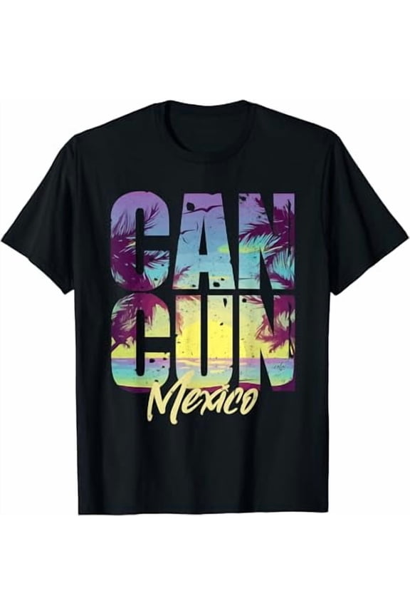 Cool Cancun Art Men Women Mexico Vacation Souvenir Summer T-Shirt