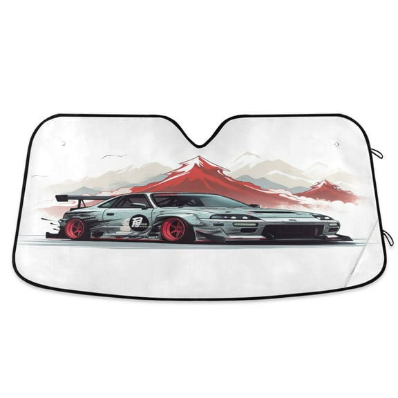 Cool Car and Mount Car Windshield Sun Shade Foldable Car Front Window Visor Heat and UV Protection 53x23.5