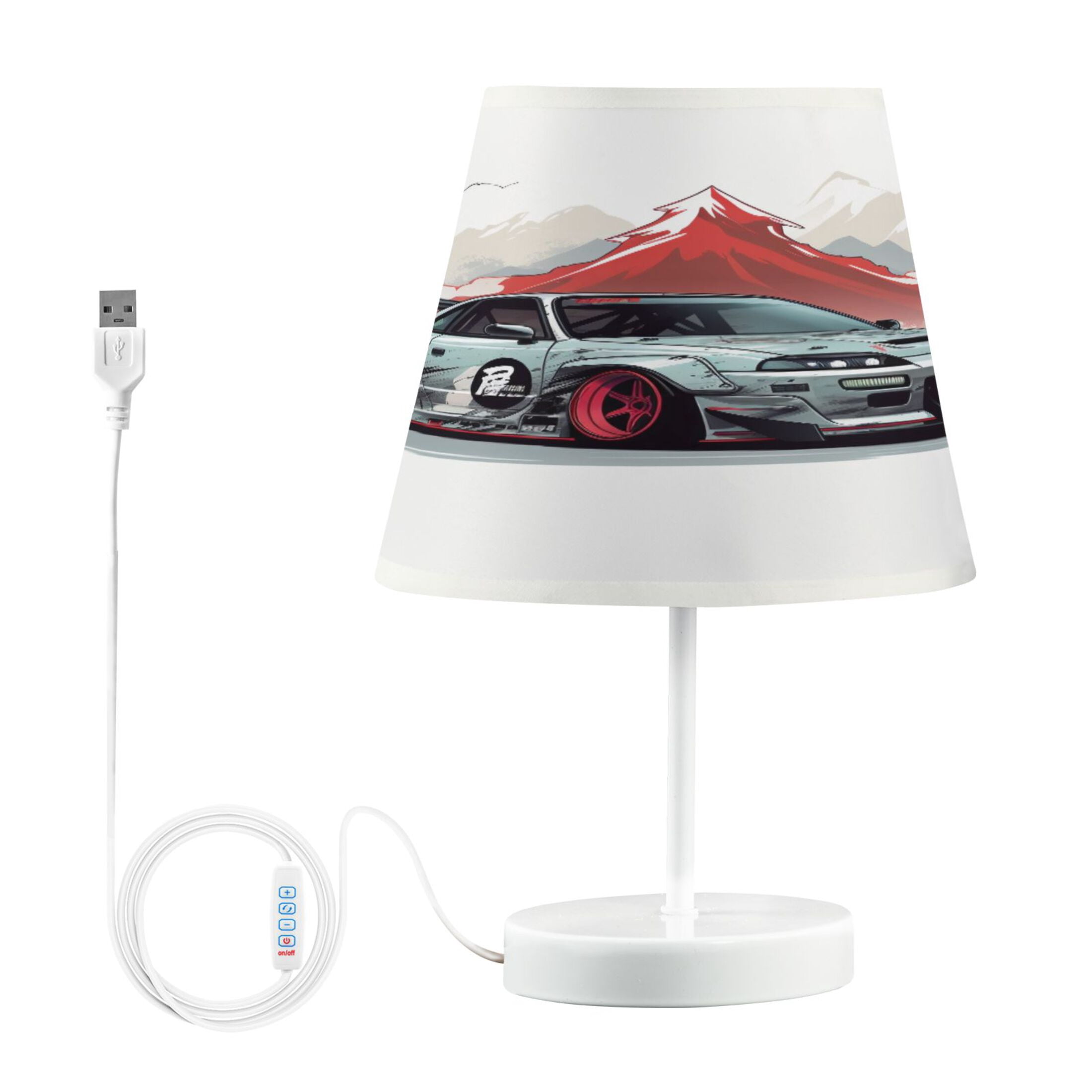Cool Car and Mount Desk Lamp LED Table Nightstand Lamps with 3 Color Temperatures for Home Bedroom Living Room Decor 8x12