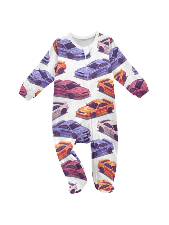 Cool Cars Baby Sleeper One-Piece Footies Newborn Roomper 9Months