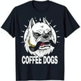thumbnail image 1 of Cool Cartoon Gangster Graphic Tee Black T-Shirt with 'COFFEE DOGS', 1 of 5