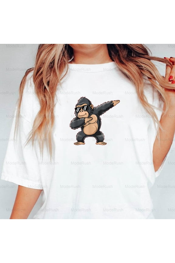 Cool Cartoon Gorilla Dabbing Funny Animal Ape Dab Dance Gift New Unisex T-Shirt, up to size 5XL