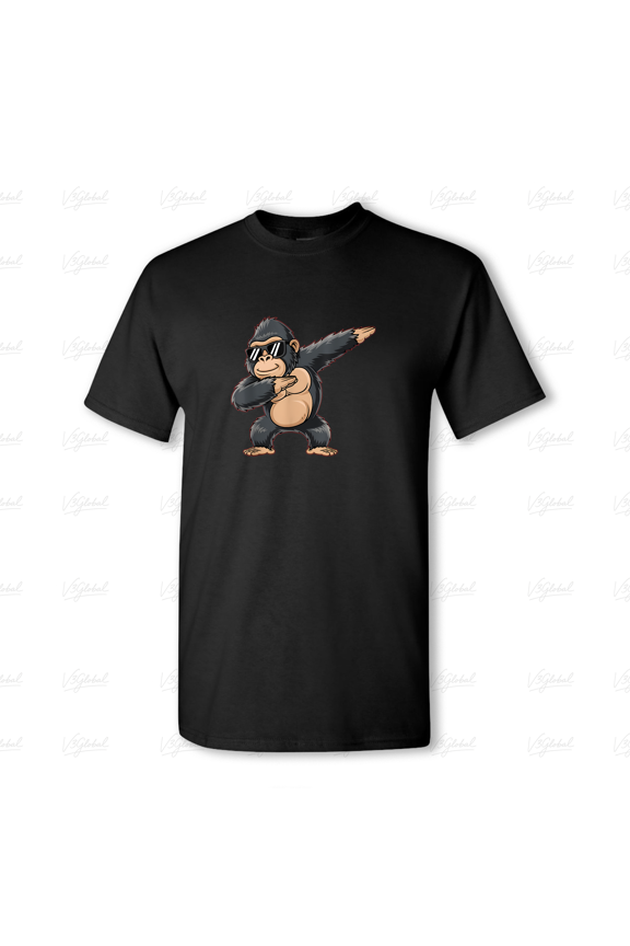 Cool Cartoon Gorilla Dabbing, Funny Animals Dab Dance Humor Shirt Unisex Tee V80267, for men & women, up to size 5XL