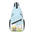 thumbnail image 1 of Peach And Goma Sling Crossbody Backpack Men Custom Cartoon Mochi Cat Chest Shoulder Bag for Cycling Camping Daypack, 1 of 7