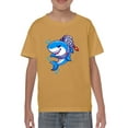 thumbnail image 1 of Cool Cartoon Shark W Jetpack T-Shirt Juniors -Image by Shutterstock,  Small, 1 of 4