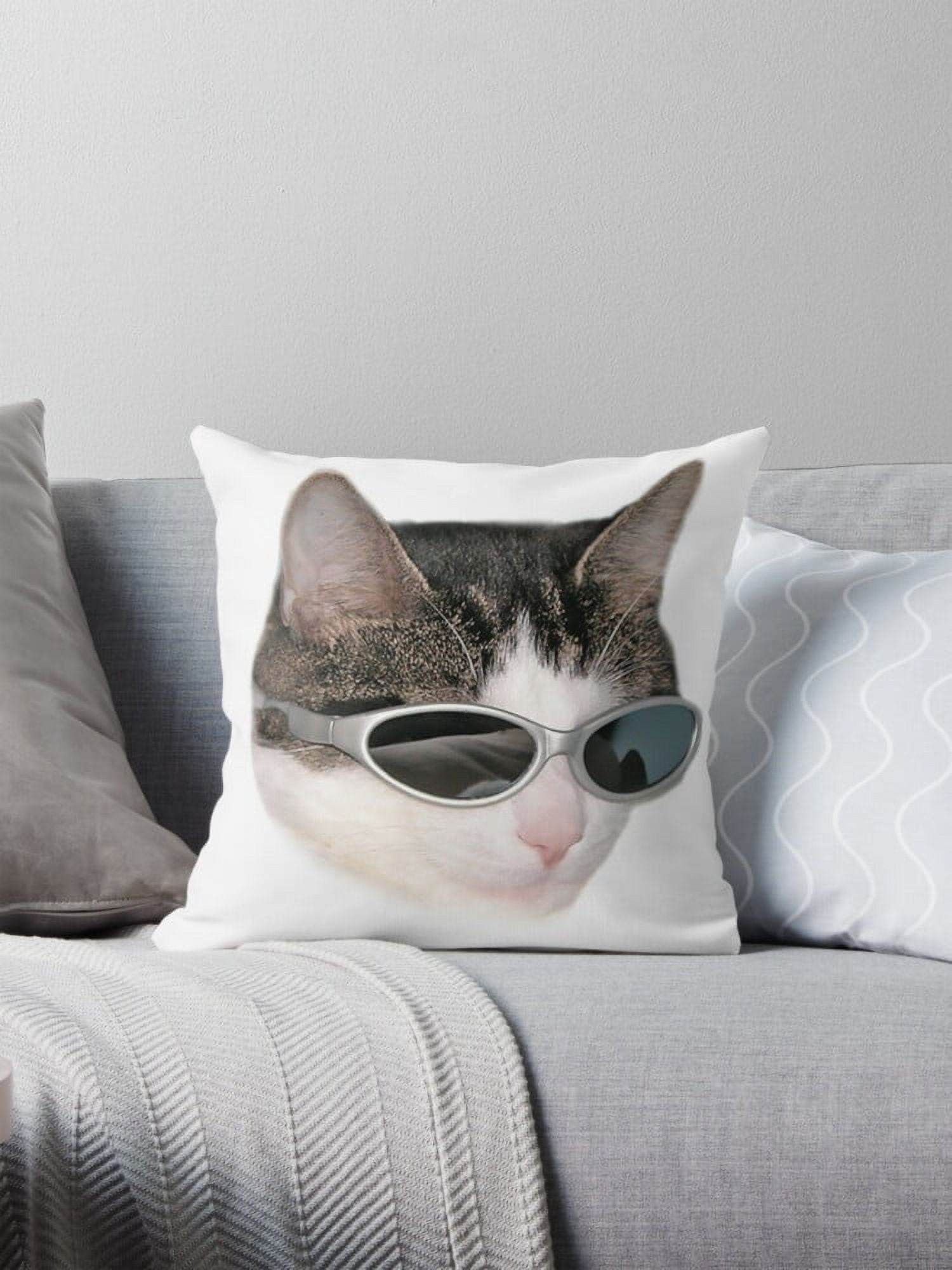 Cool Cat 8 Throw Pillow Covers Cases Cushion Cover Case Sofa 16x16