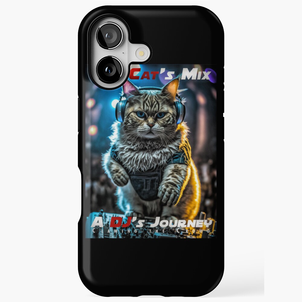 Teletech Phone Case Rave Cool Cat DJ Mixing Music House Trance Rave Phone Case 17 16 15 14 13 12 ...