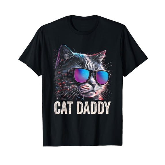 Cool Cat Daddy T-Shirt with Sunglasses Design for Fun and Stylish Casual Wear