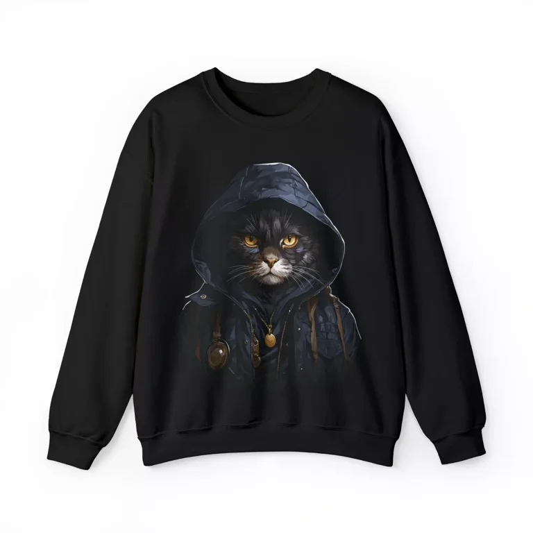 Cool Cat Gangster Wearing Black Jacket Unisex Sweatshirts Hoodies S 5XL Walmart