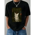 thumbnail image 1 of Cool Cat  Graphic Print 100% Cotton T-Shirt Mens T-Shirt, Summer And Spring Short Sleeve Crew Neck Casual Tops, Mens ClothingS-5XL SIZE, 1 of 4