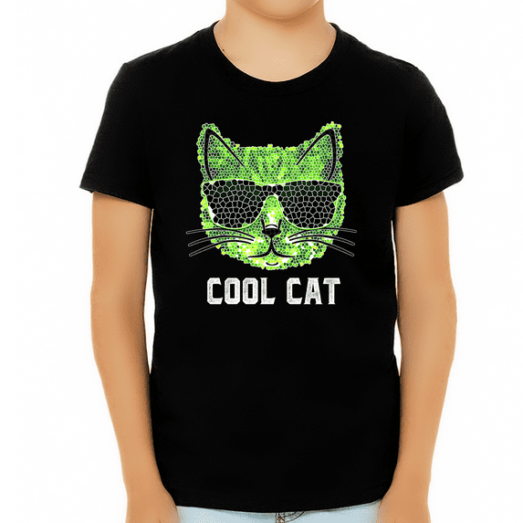 Cool Cat Shirt - Cool Cat Shirts for Boys - Cat Gifts for Boys - Kids Cat Lover Shirts