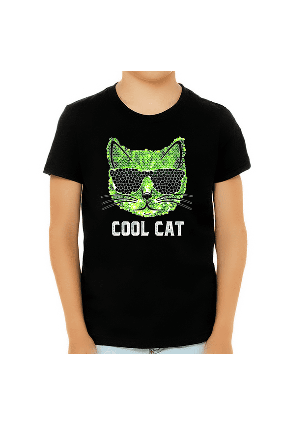 Cool Cat Shirt - Cool Cat Shirts for Boys - Cat Gifts for Boys - Kids Cat Lover Shirts