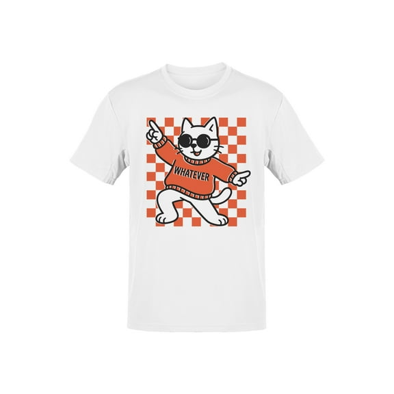 Cool Cat in "Whatever" Style Men's T-shirt