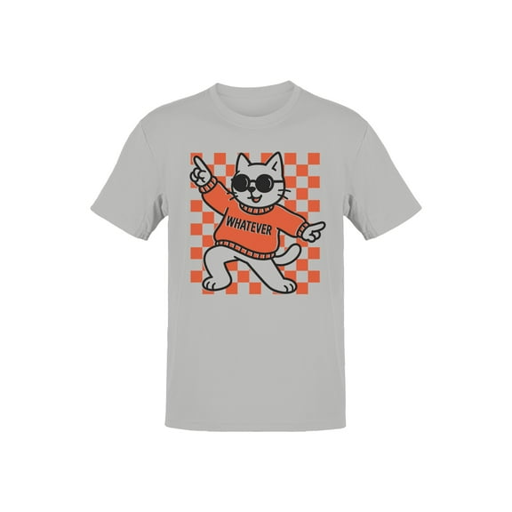 Cool Cat in "Whatever" Style Men's T-shirt