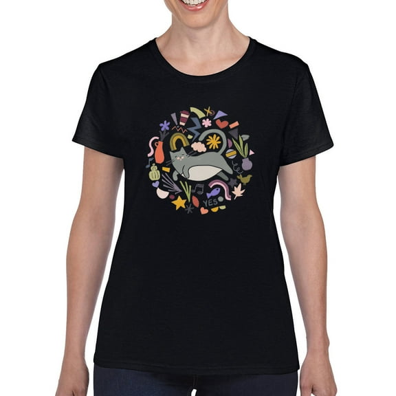 Cool Cats Collection C T-Shirt Women -June Erica Vess Designs, Female Medium