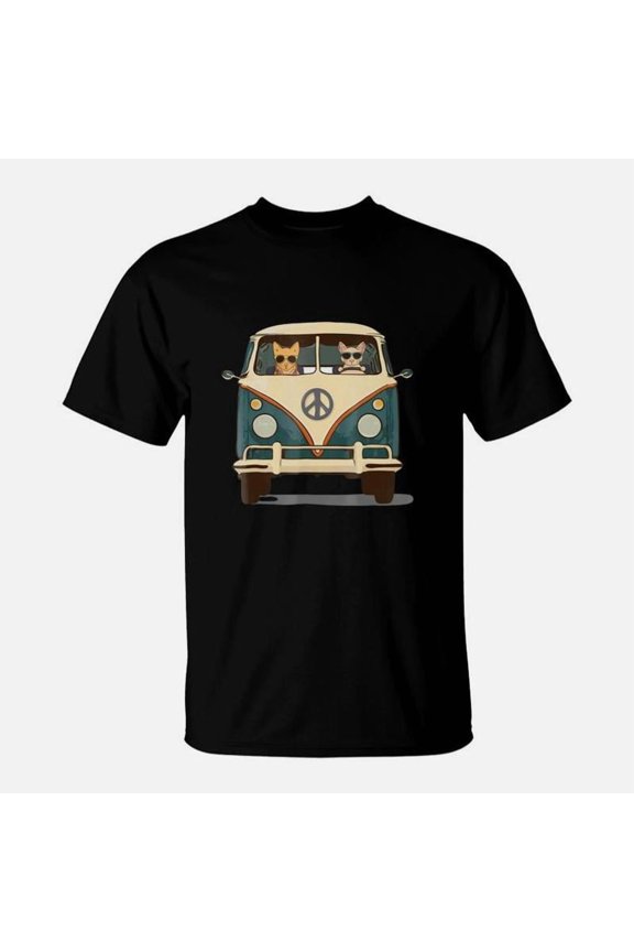 Cool Cats Road Trip Groovy Van TShirt