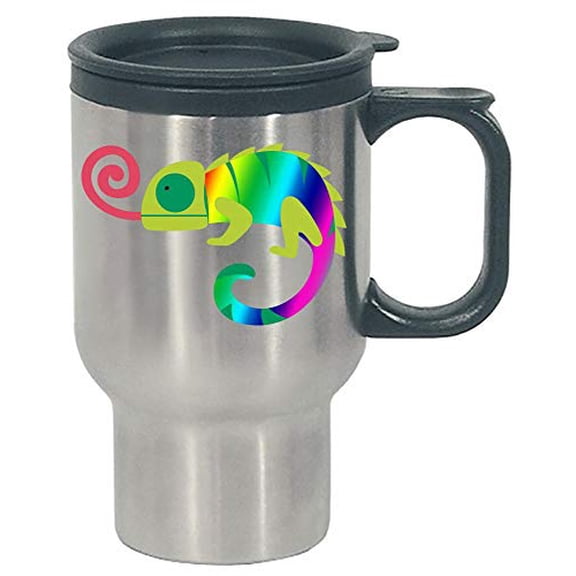 Cool Chameleon - Colorful Lizard Reptile Camouflage Chamaeleonidae Humor - Stainless Steel Travel Mug