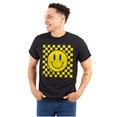thumbnail image 1 of Cool Checkerboard Happy Face Smile Men's Graphic T Shirt Tees Brisco Brands S, 1 of 6