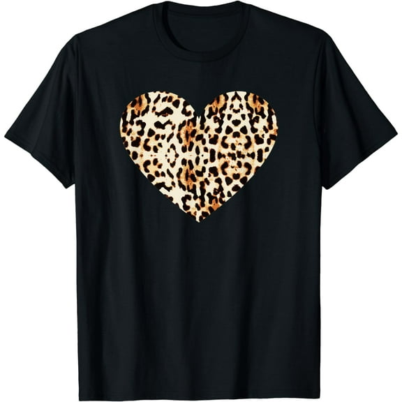 Cool Cheetah Leopard Print Heart T-Shirt T-Shirt