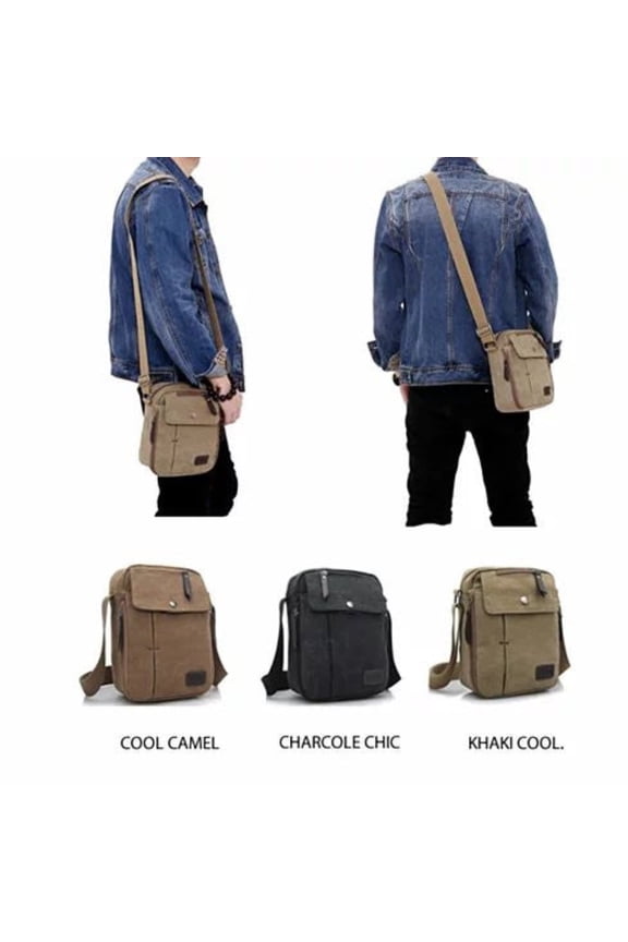 Cool & Chic Casual Canvas Crossbody - Cool Camel