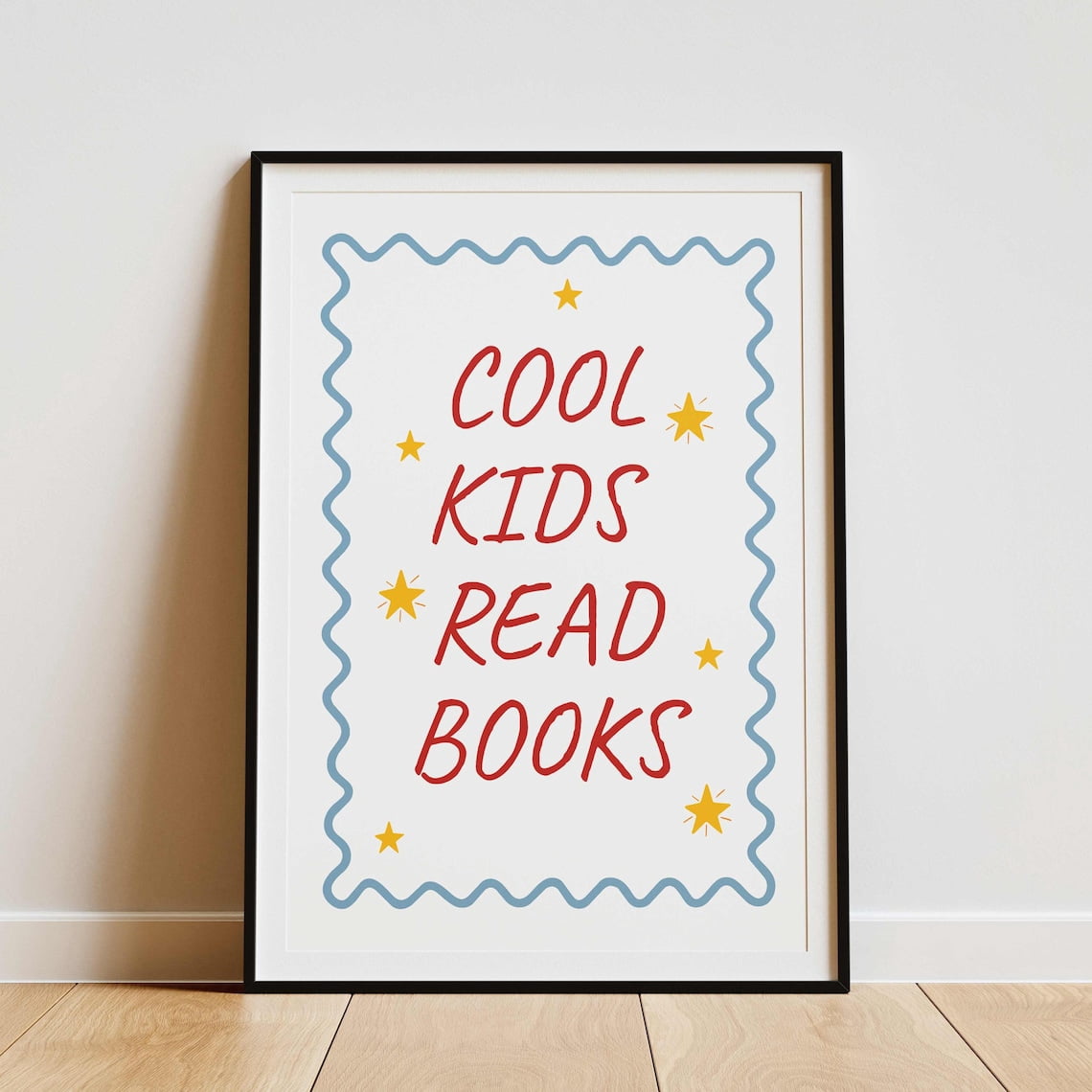 Cool Children Read Books Wall Art Print, Reading Corner Playroom Decor ...