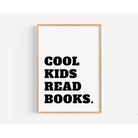Cool Children Read Books Wall Art Print, Reading Nook Classroom And Playroom Decor