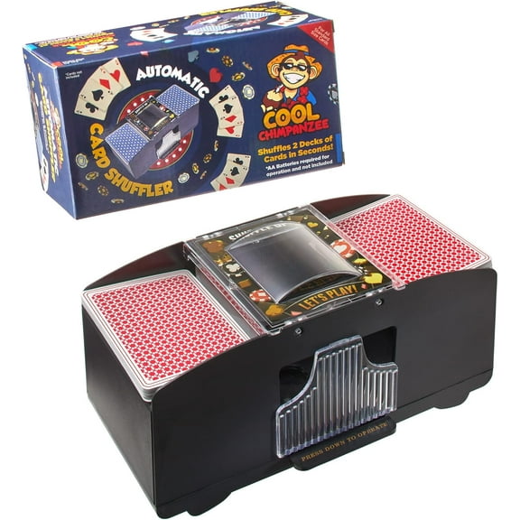 Cool Chimpanzee Automatic 2-Deck Plastic Black Card Shuffler