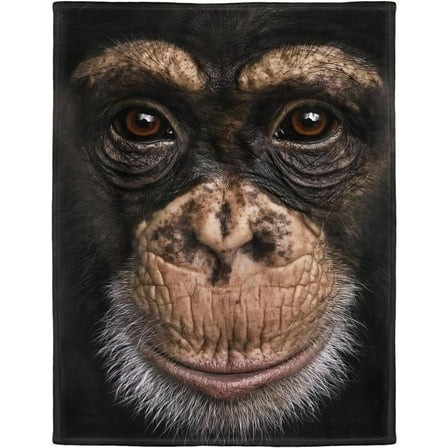 Cool Chimpanzee Throw Blanket, Soft Warm Cozy Fleece Blanket for Couch Bed