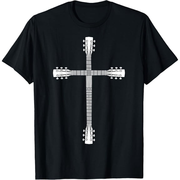 Cool Christian Guitar Cross | Funny Musician Guitarist Gift T-Shirt