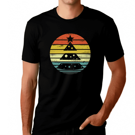 Cool Christmas Shirts for Men Christmas Pajamas Tshirts Retro Christmas Vintage Shirt