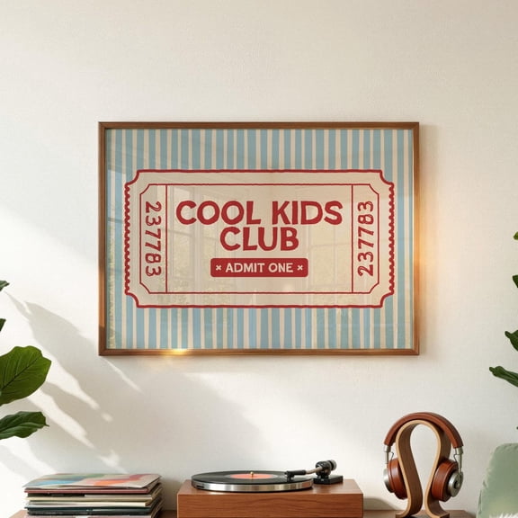 Cool Club Playroom Wall Decor Room Art Retro Striped