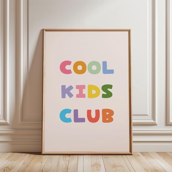 Cool Clubs Wall Art, Colourful Typography For Room & Nursery Décor, Playful Art Poster, Vibrant Wall Decor, Unframed Canvas Size 8x12
