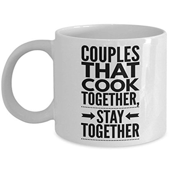 Couples 11 oz Coffee Mug - Cook Together Stay Together White Ceramic Gift