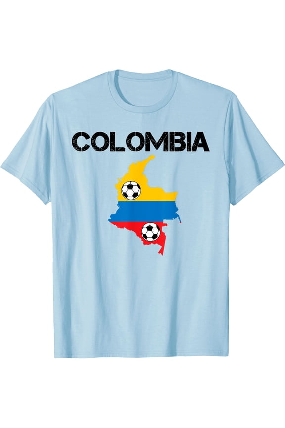 Cool Colombia Jersey-Soccer Ball-Flag- Football Shirts T-Shirt, Vintage Birthday Gift