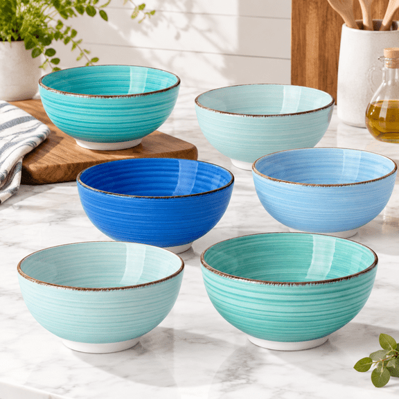 Cool Color 12 Oz Ceramic Mini Dessert & Dipping Dishes Set of 6 for Snacks