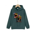 thumbnail image 1 of Cool Colorful Dinosaur Print Boys Casual Pullover Long Sleeve Hoodies, Boys Sweatshirt For Spring Fall, Kids Hoodie Tops Outdoor, 1 of 8