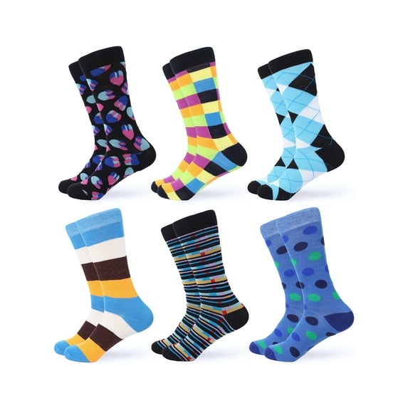 Cool Colorful Dress Socks 6 Pack