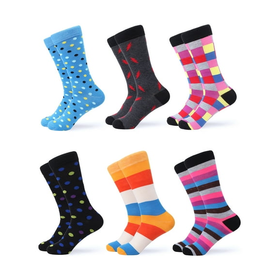 Cool Colorful Dress Socks 6 Pack